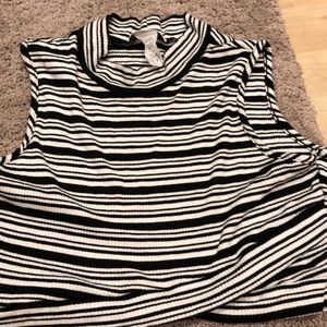 Black and white striped crop top